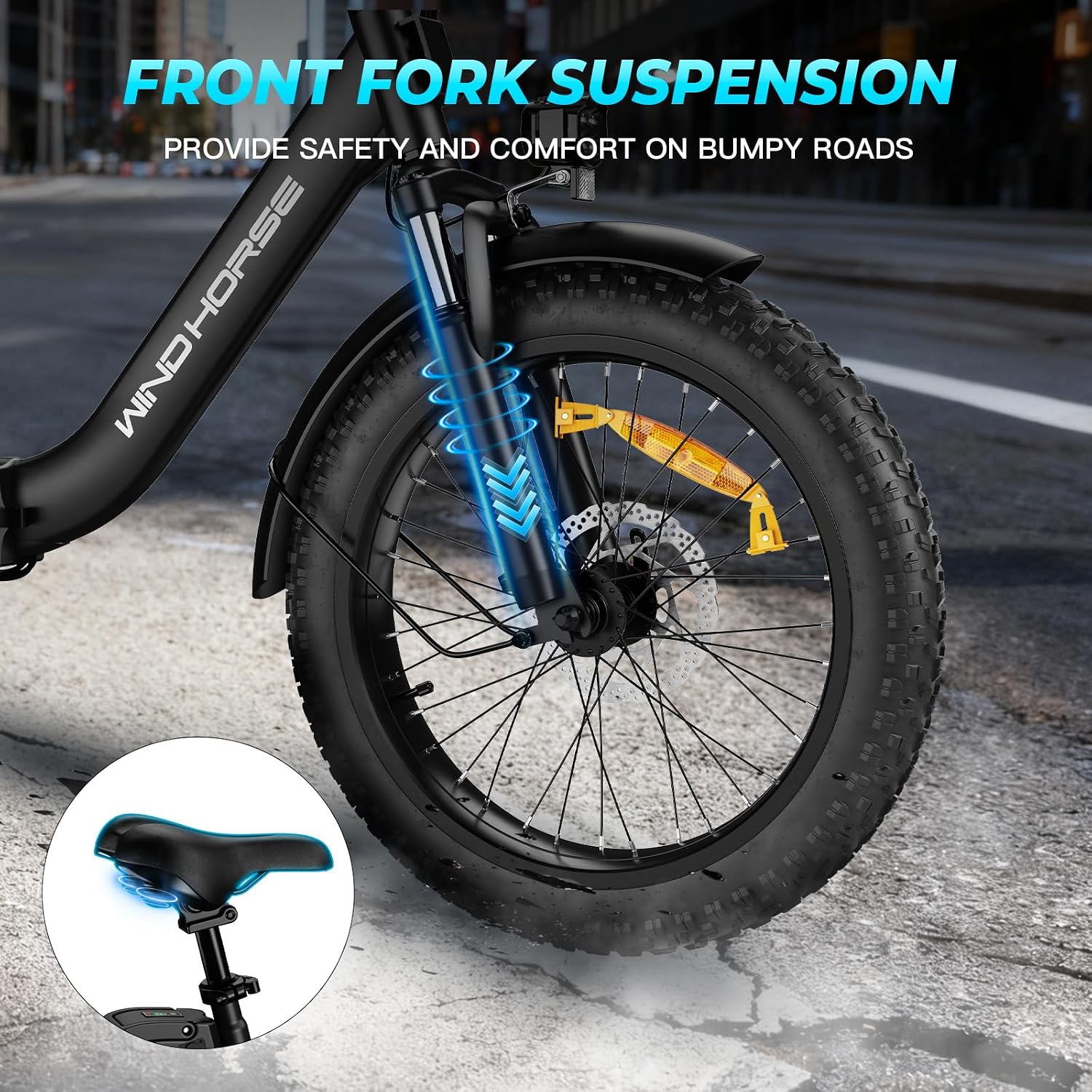 20" Foldable All-Terrain Fat Tire Electric Bike – 983W Peak Power E-Bike for Adults & Teens (20MPH, 48V 748.8Wh Removable Lithium Battery, 40–70 Mile Range, Front Suspension, UL Certified)