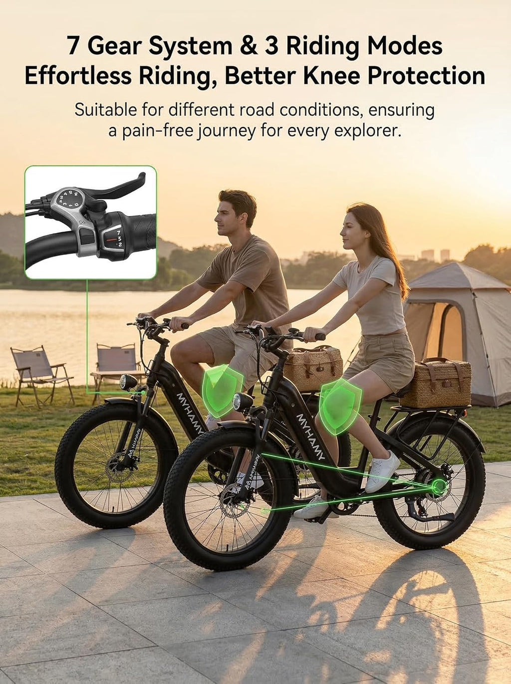2000W Peak Electric Bike for Adults, 48V 18Ah