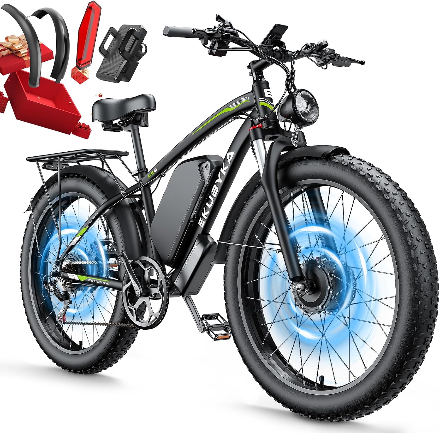Dual Motor All-Terrain Electric Bike | 48 MPH High Speed & 24" Fat Tires