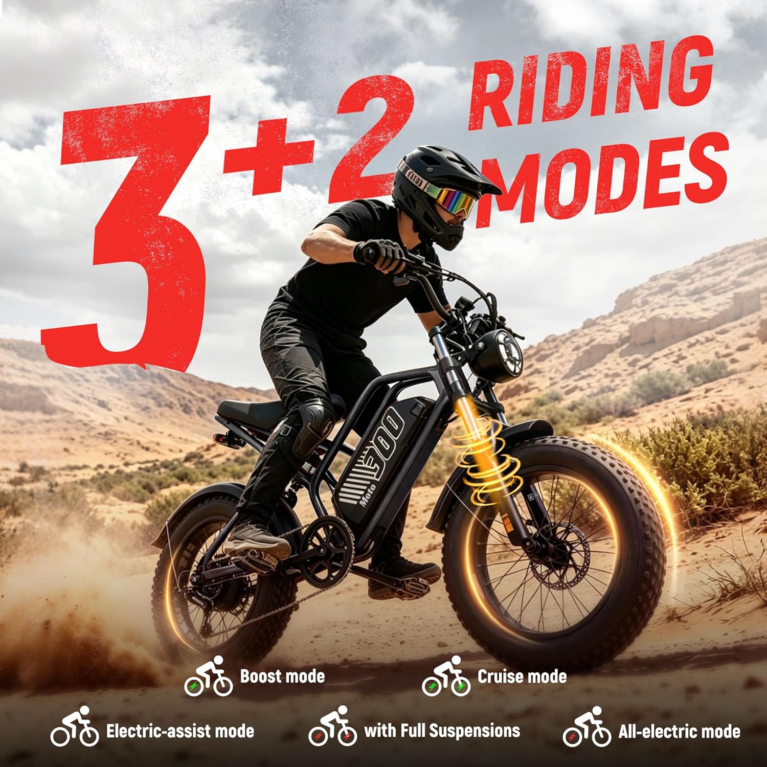 Electric Dirt Bike for Adults & Teens, 20+MPH 1500W Motor, 48V 20.8Ah/41.6Ah