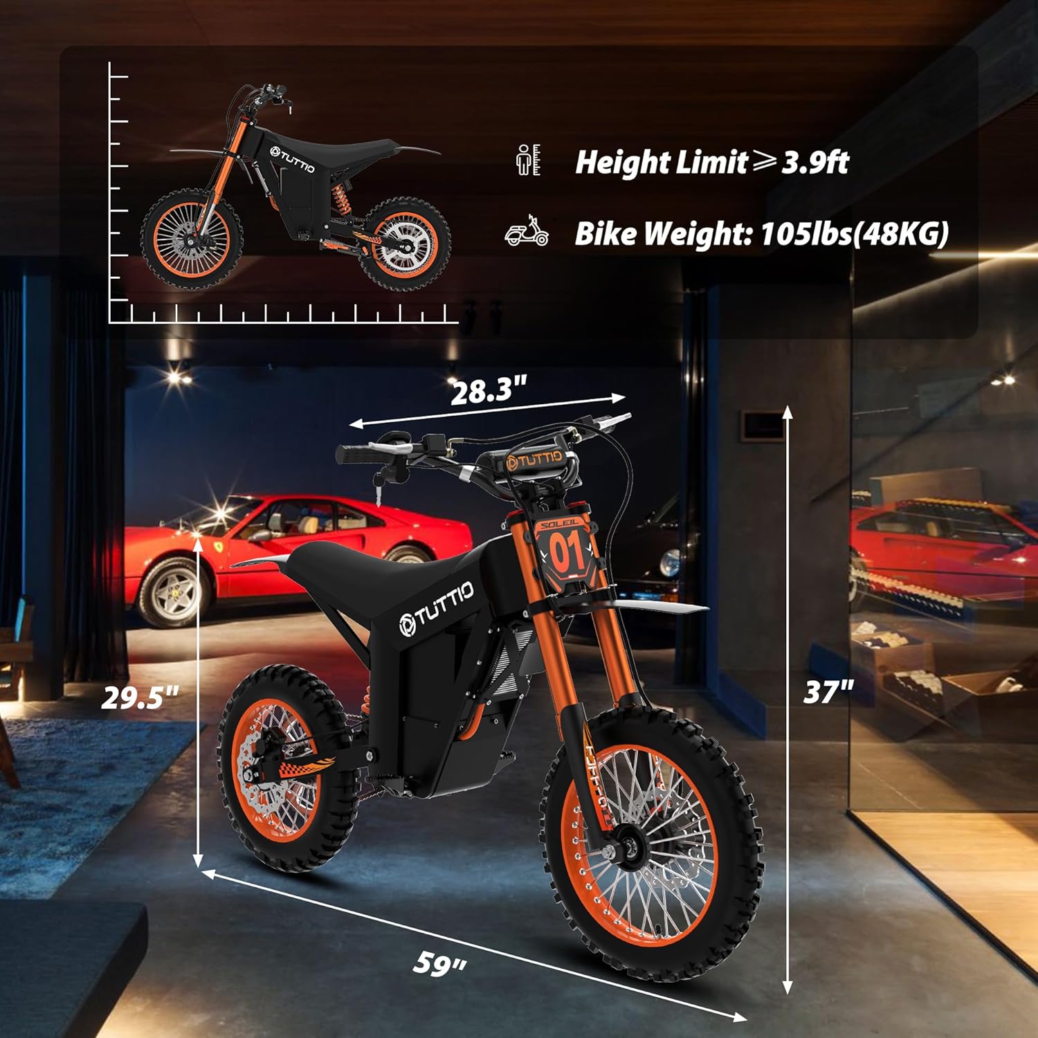 Electric Dirt Bike Adults 2000W Electric Bike 48V 21AH Removable