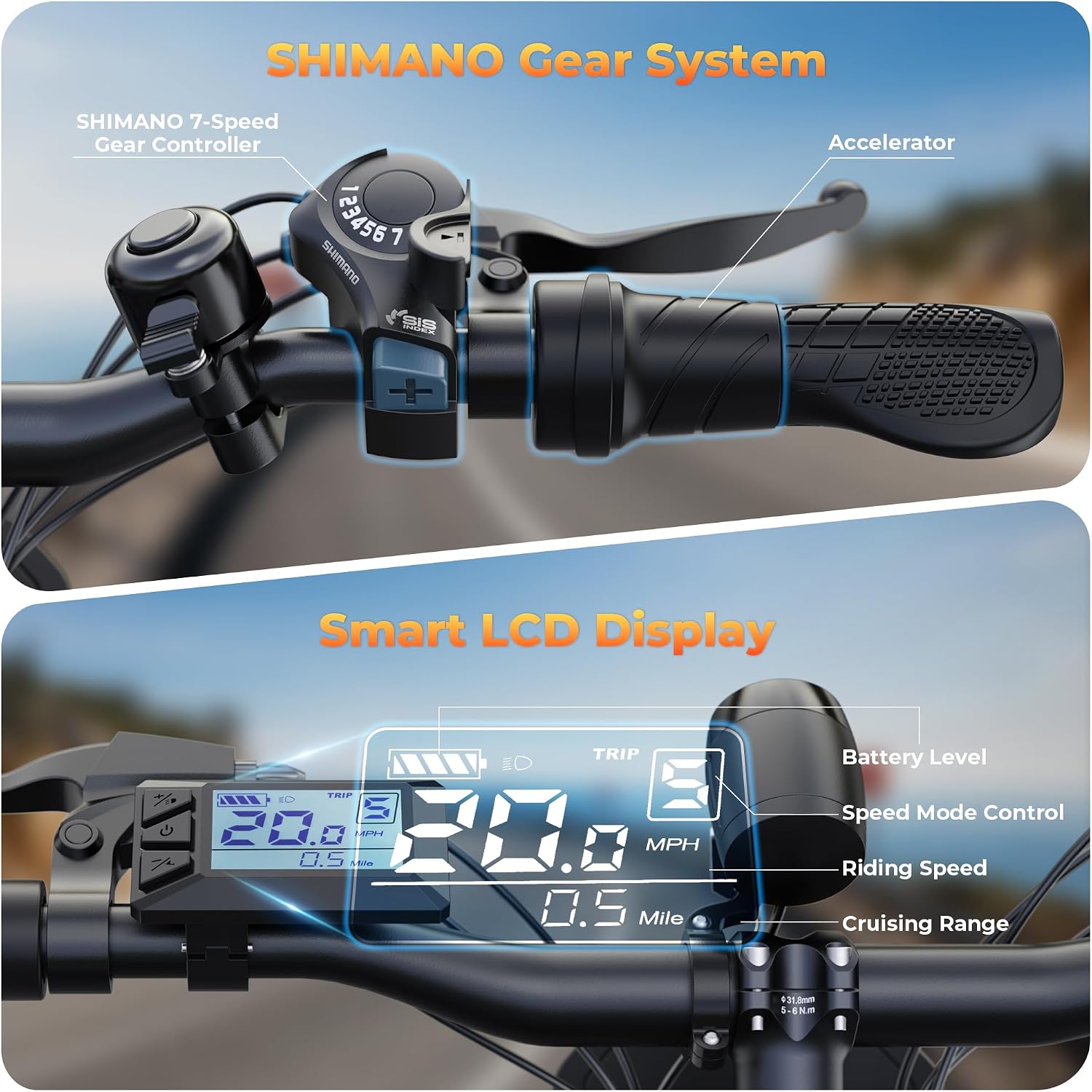 Peak 750W Foldable 26" Fat Tire Electric Mountain Bike – 20 MPH Commuter E-Bike with Dual Hydraulic Suspension