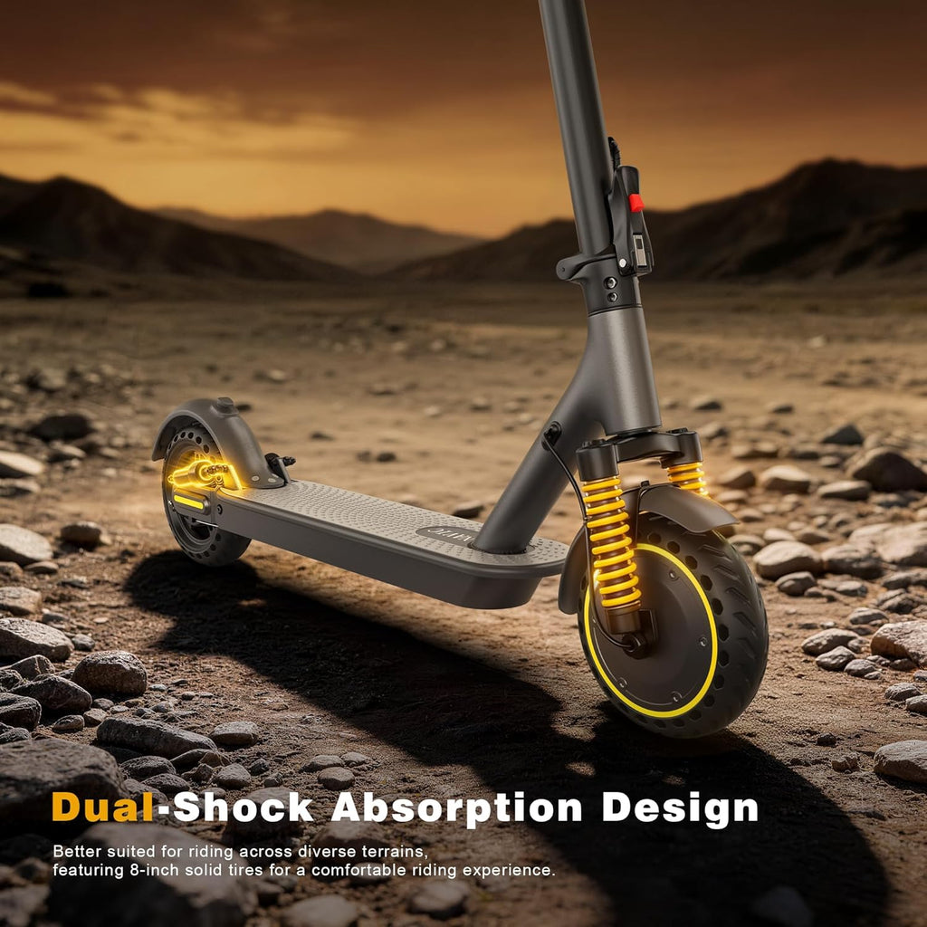 Electric Scooter for Adults，Top Speed 19/22 MPH，Range 19/22/28 Miles，8.5”/10" Tires，E-Scooter with Dual Suspension for Commuting, APP Control