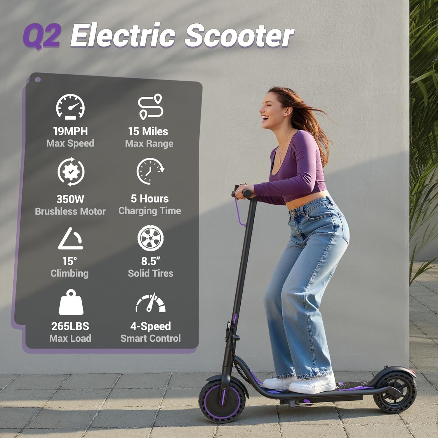 Electric Scooter with Dual Suspensions, 19/22MPH, 500W/800WMotor, 60/40/31/23Miles Long Range, Dual Braking, Max Load 264 lbs