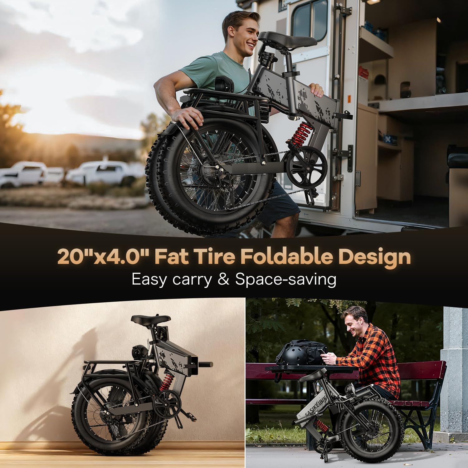 1500W Folding Electric Bike for Adult,52V20Ah