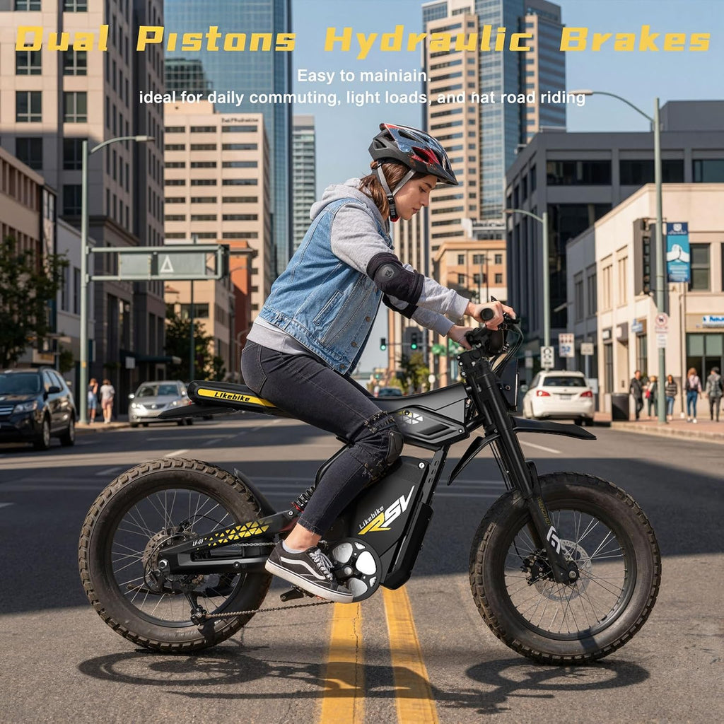 Electric Bike for Adults, 2000W/3000W Electric Dirt Bikes with Pedals, 48V 25AH/ 60V 27AH Long Lasting