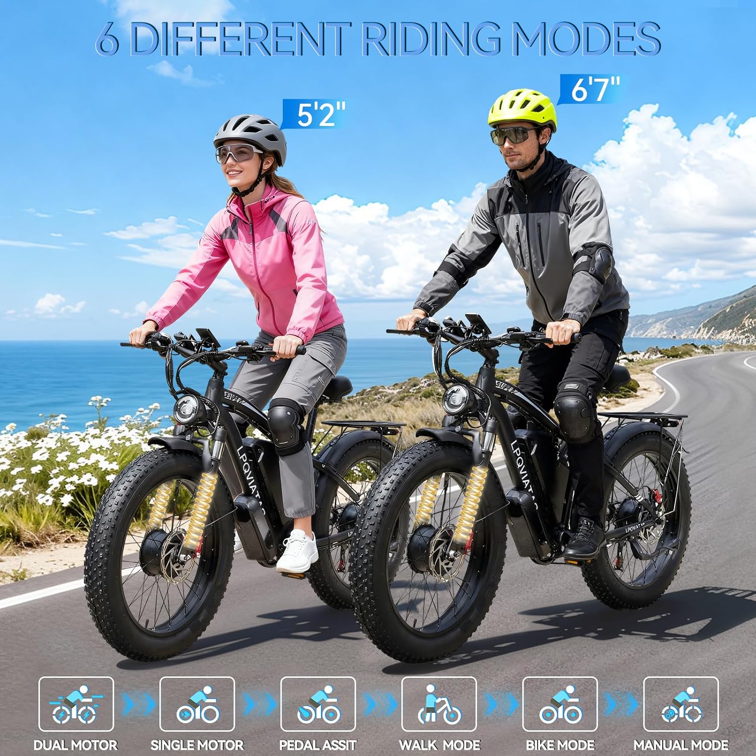 9000W Peak Dual-Motor All-Terrain Fat Tire Electric Mountain Bike – 47 MPH High-Performance Adult E-Bike with 58V 34Ah Battery