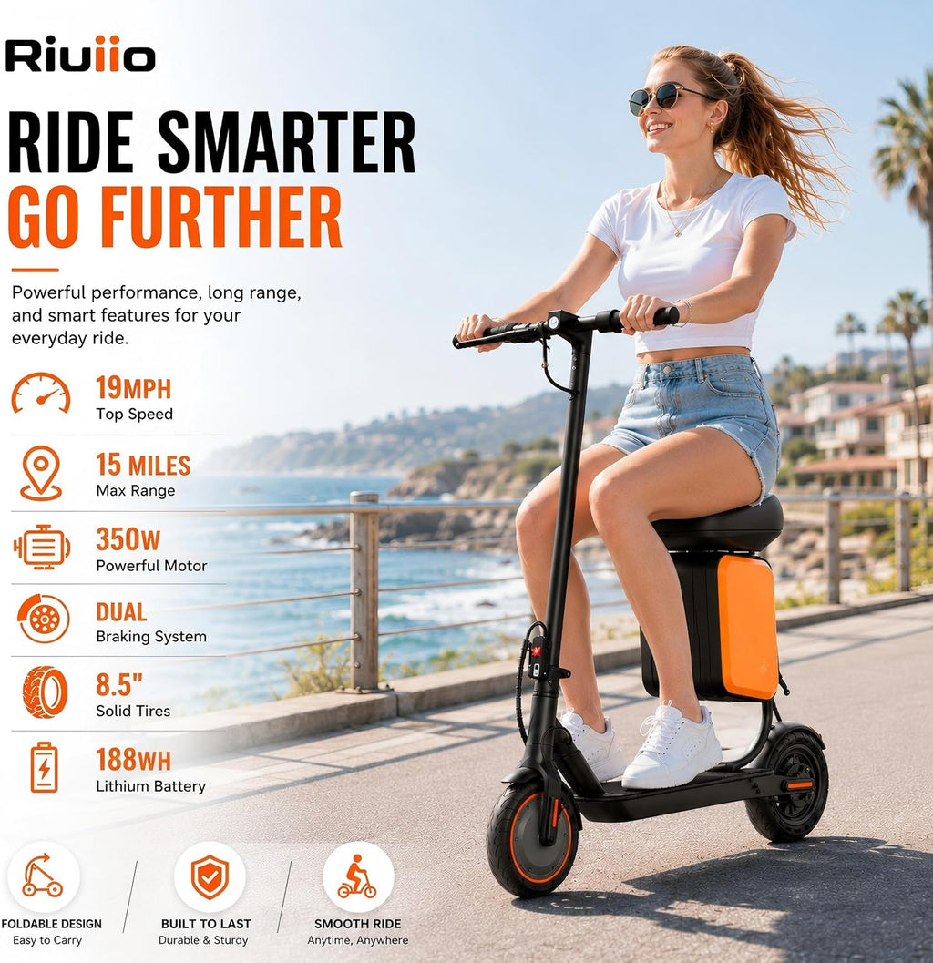 Electric Scooter, 350W-500W Motor, 9 MPH to 22MPH, 10-41 Miles Range