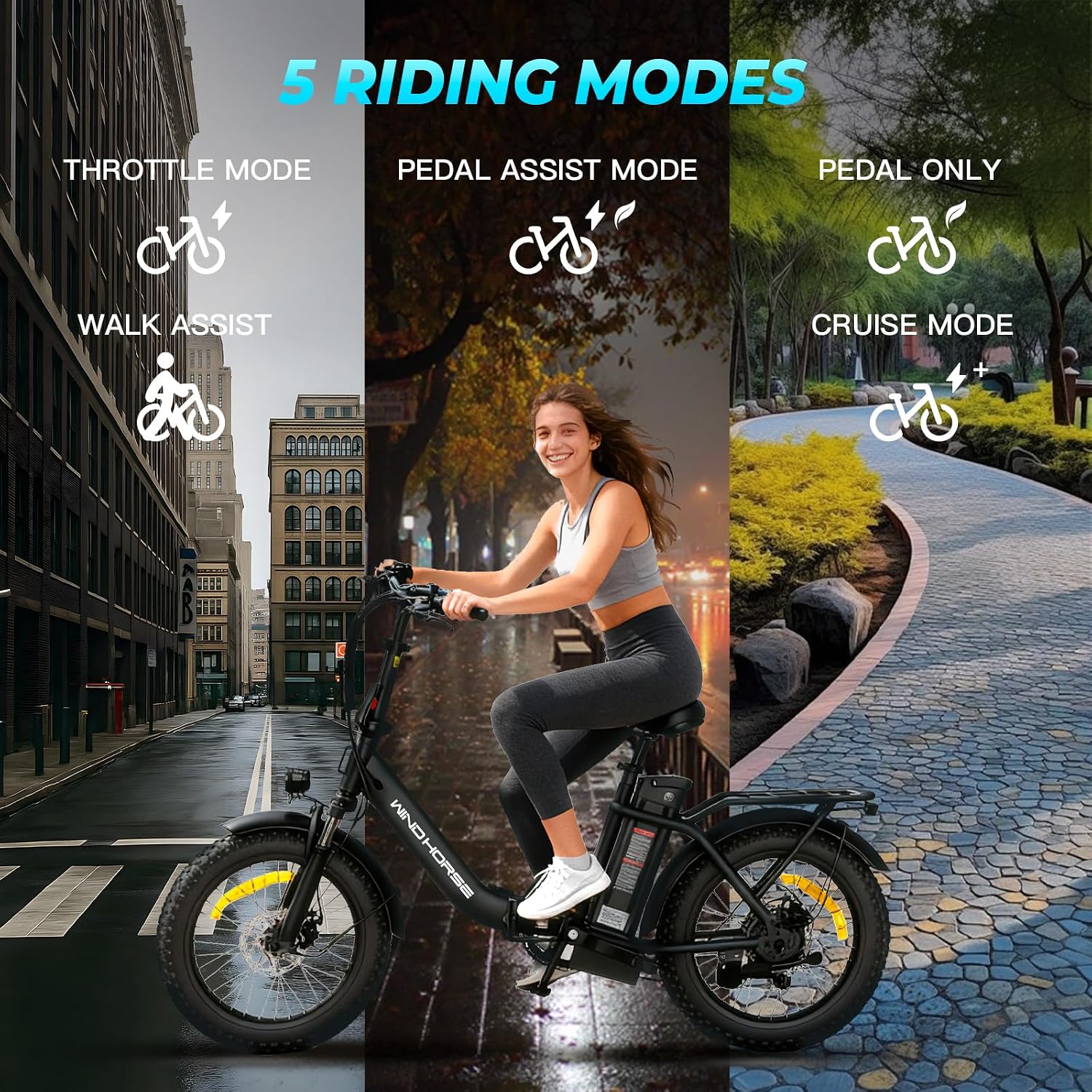 20" Foldable All-Terrain Fat Tire Electric Bike – 983W Peak Power E-Bike for Adults & Teens (20MPH, 48V 748.8Wh Removable Lithium Battery, 40–70 Mile Range, Front Suspension, UL Certified)