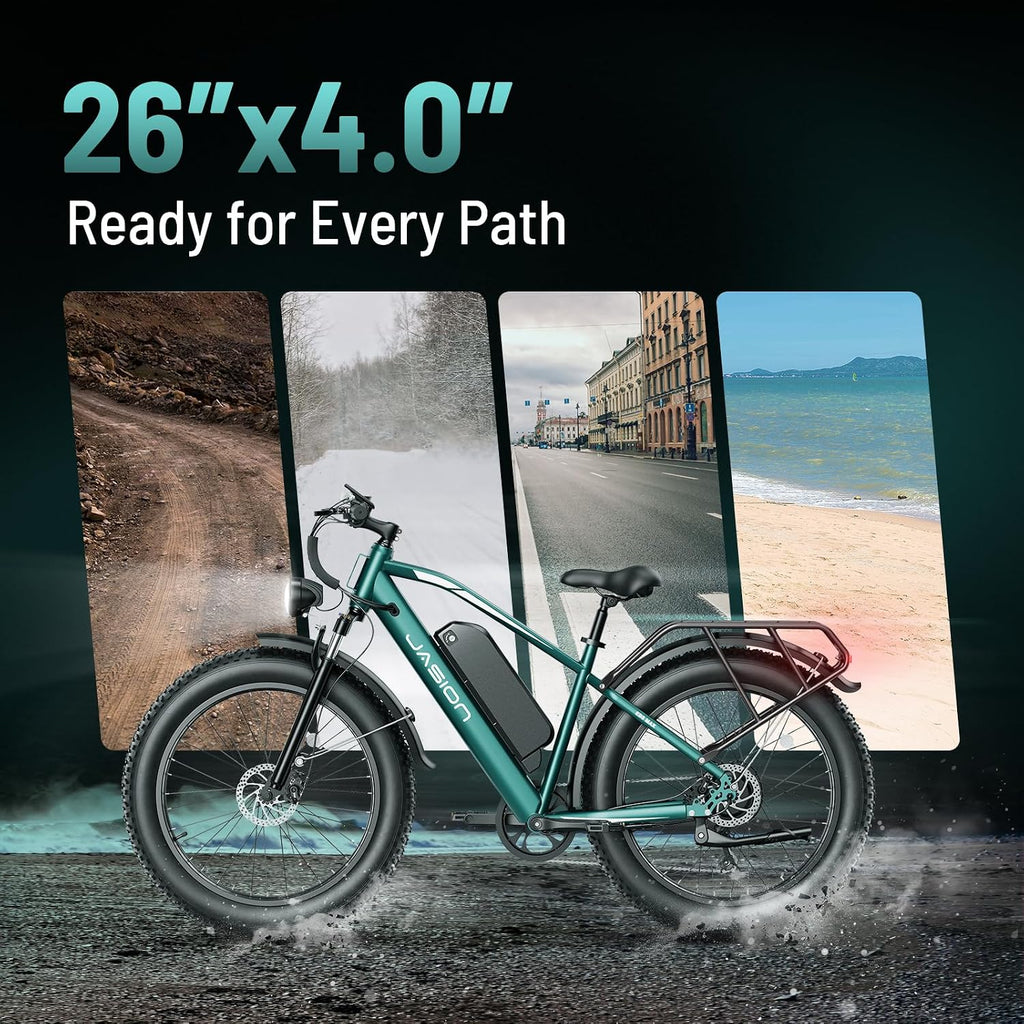 1500W Peak Electric Mountain Bike – 26" All-Terrain Fat Tire E-Bike with Cruise Control