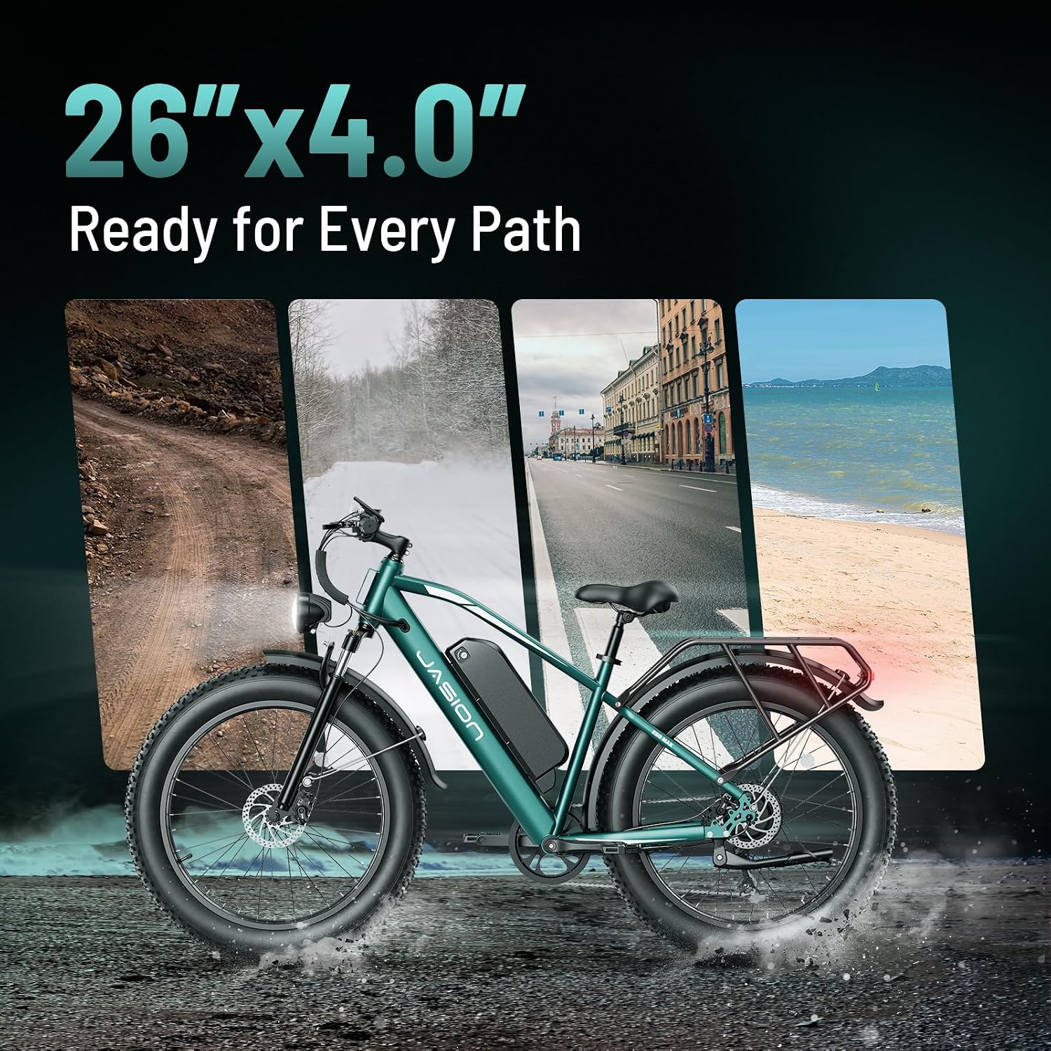 1500W Peak Electric Mountain Bike – 26" All-Terrain Fat Tire E-Bike with Cruise Control