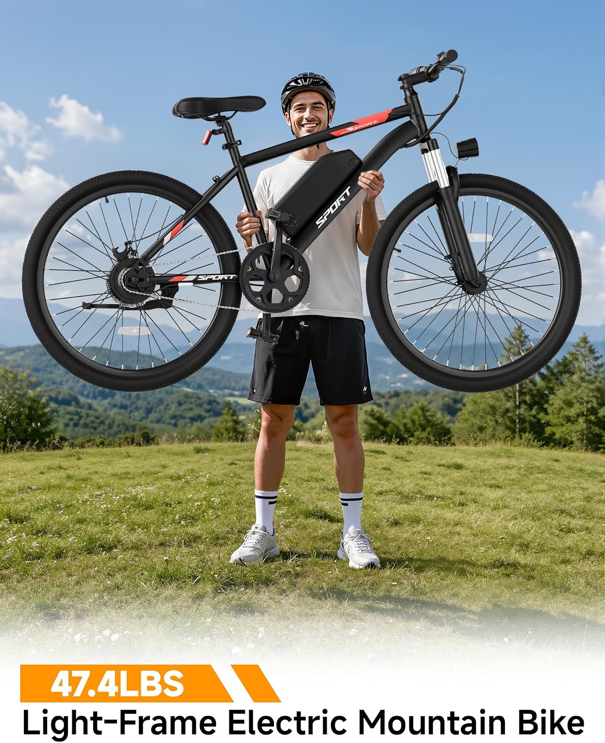 26" Commuter Electric Bike for Adults – 350W Brushless Motor, 48V 5.2Ah Removable Battery E-Bike