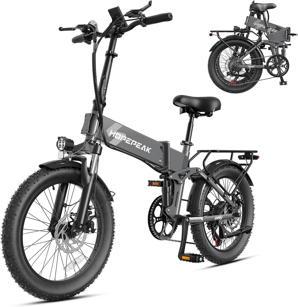 1200W Peak Foldable Fat Tire Electric Bike for Adults – 28 MPH Full-Suspension Commuter & Off-Road E-Bike