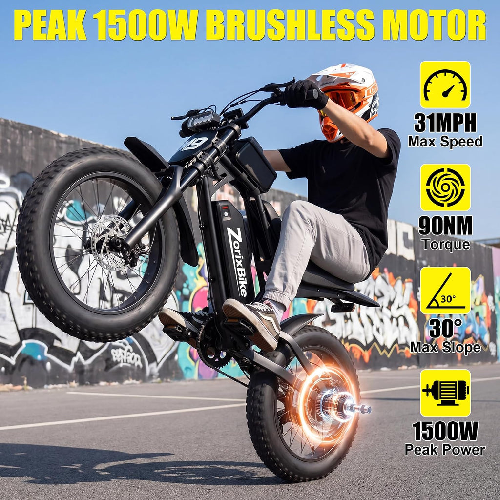 20" Fat Tire Electric Bike | 3000W Peak Motor & NFC Unlock (UL 2849 Certified)