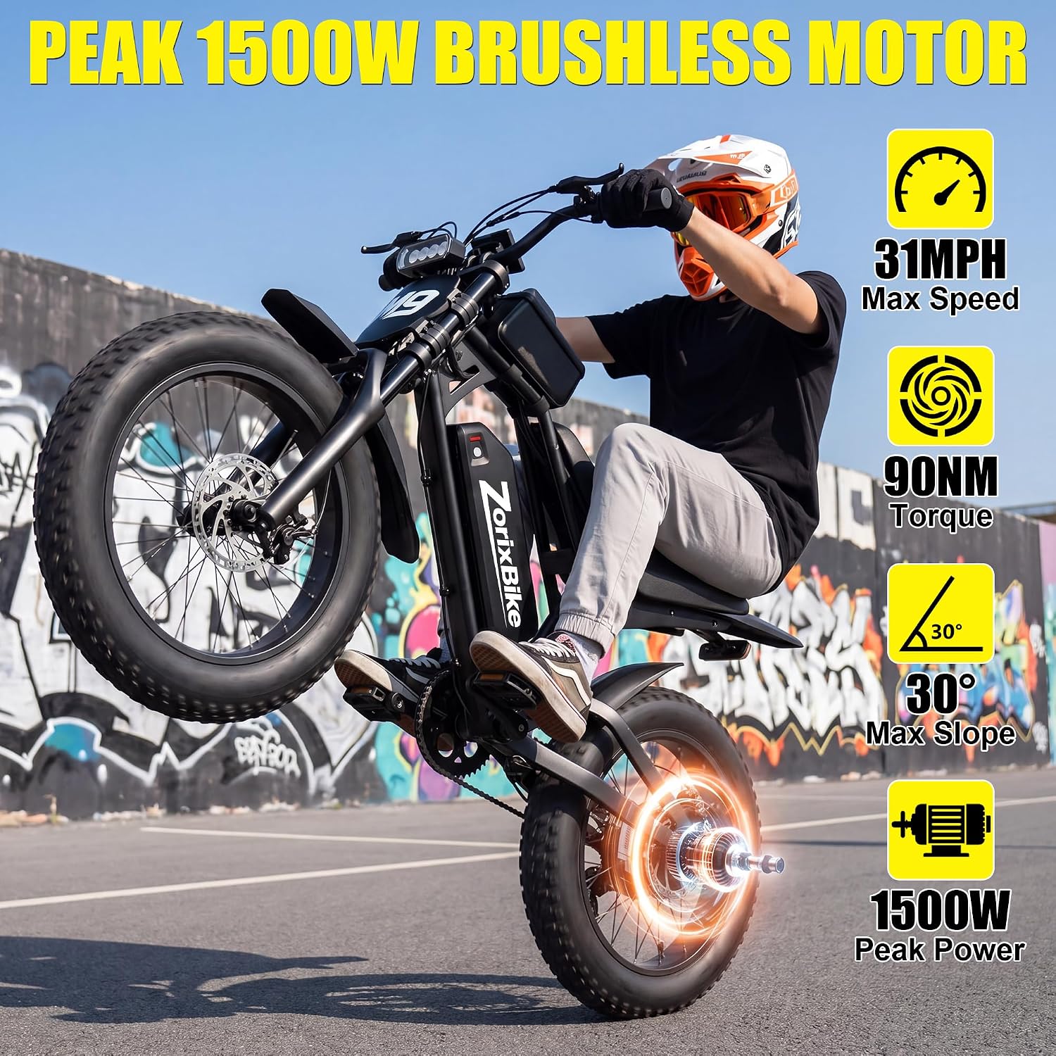 High-Power Fat Tire Electric Bike with NFC Unlock – 20" x 4.0" All-Terrain E-Bike, 1500W/3000W Peak Motor, 35MPH Max Speed, UL 2849 Certified