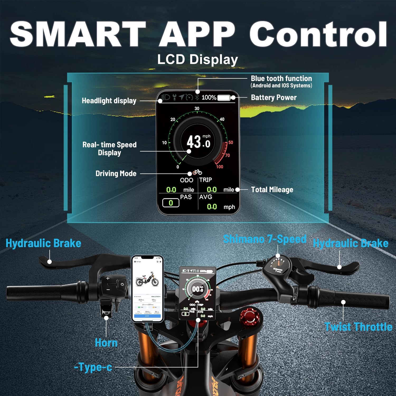 Dual-Motor All-Terrain Electric Mountain Bike for Adults – 5400W Peak Dual Hub Motors, 60V 70Ah Ultra-Long Range Battery, 43 MPH, Full Suspension, 4-Piston Hydraulic Disc Brakes