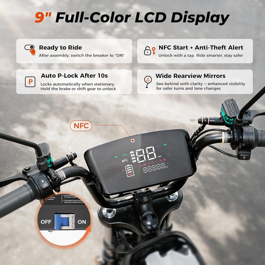 1500W Electric Scooter with Seat for Adults | 35 MPH High-Performance E-Scooter