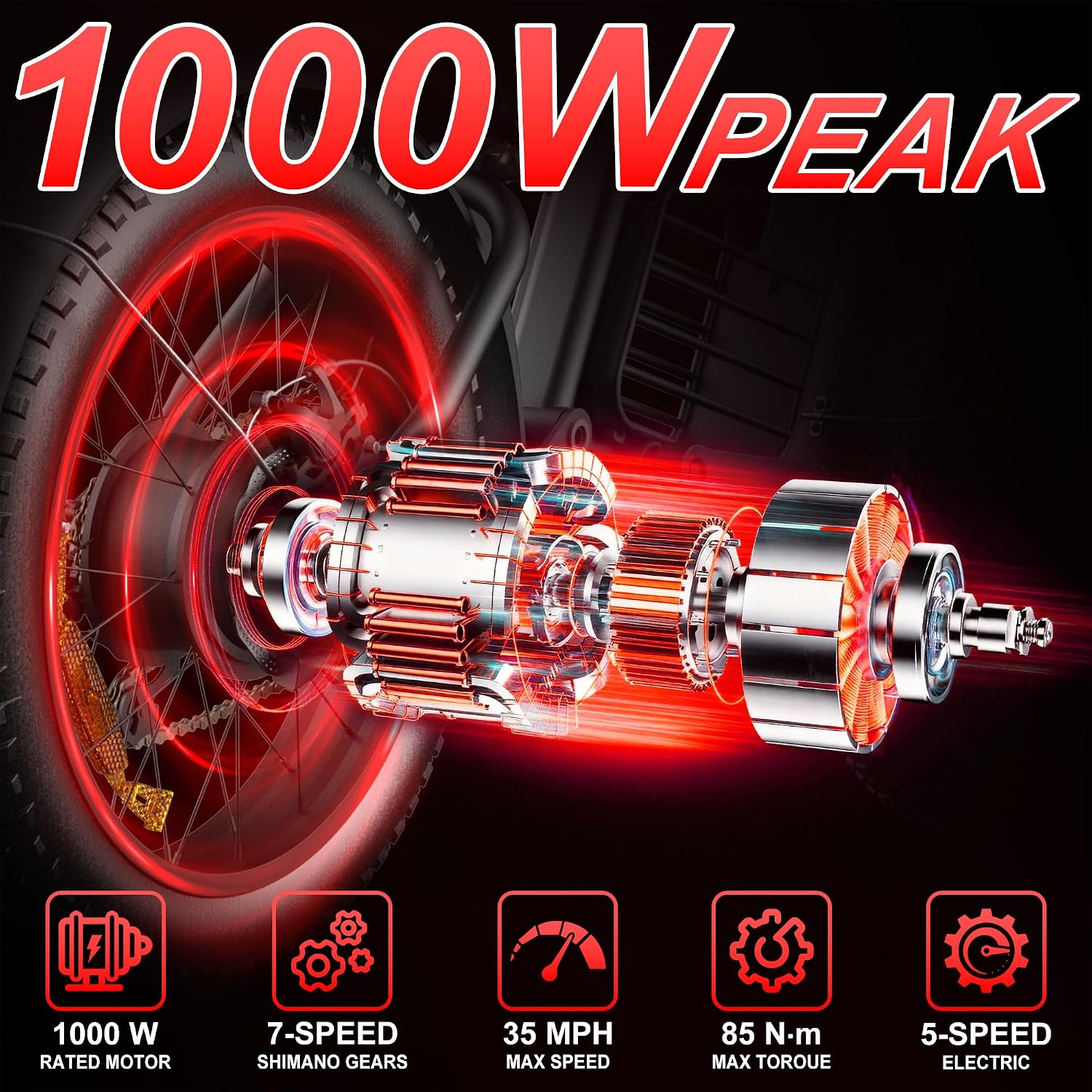 20" All-Terrain Fat Tire Electric Bike | Custom Power Options Up to 3000W Peak