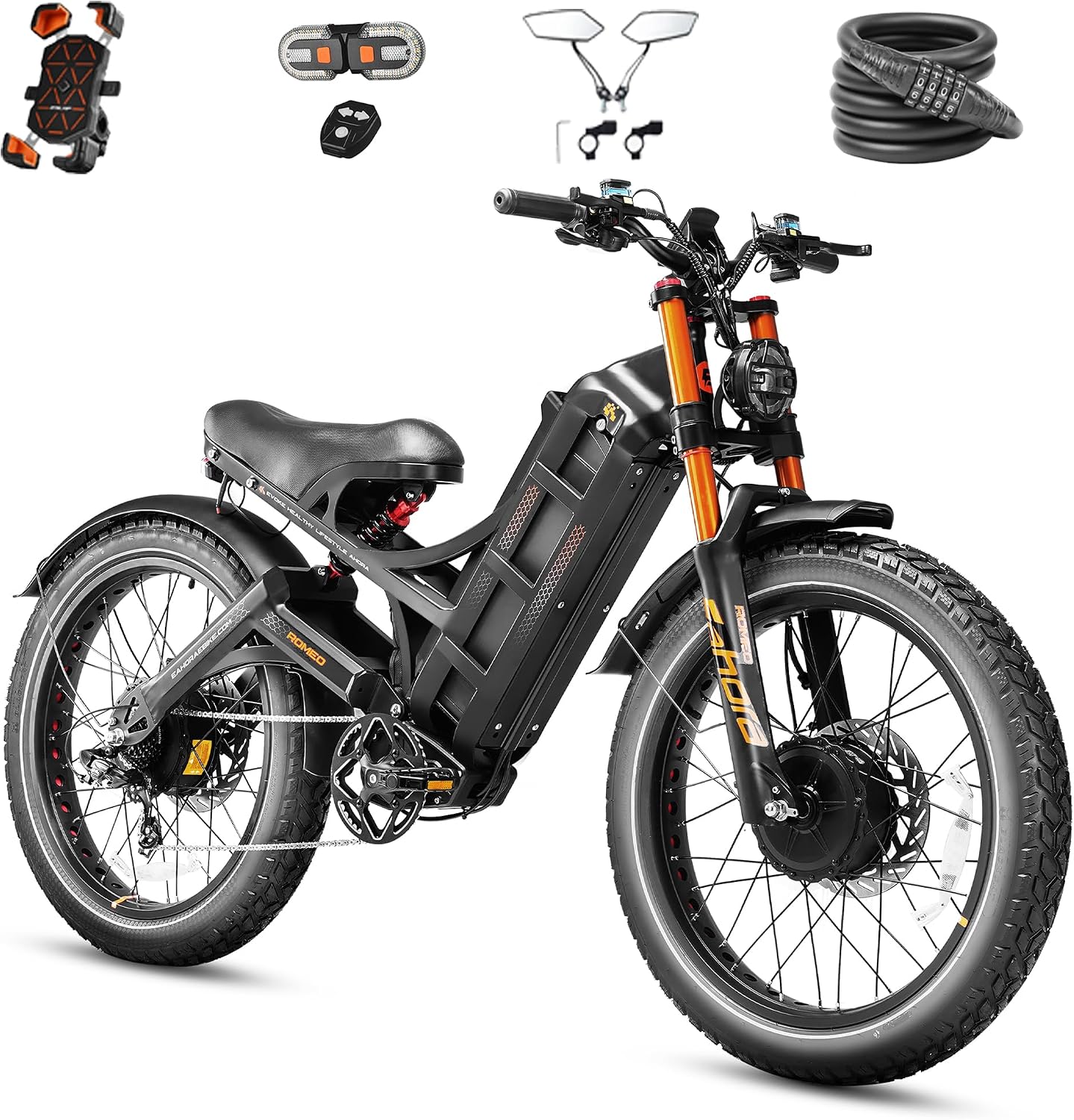 60V Dual Motor Electric Bike | 6000W Peak Power & 300-Mile Max Range
