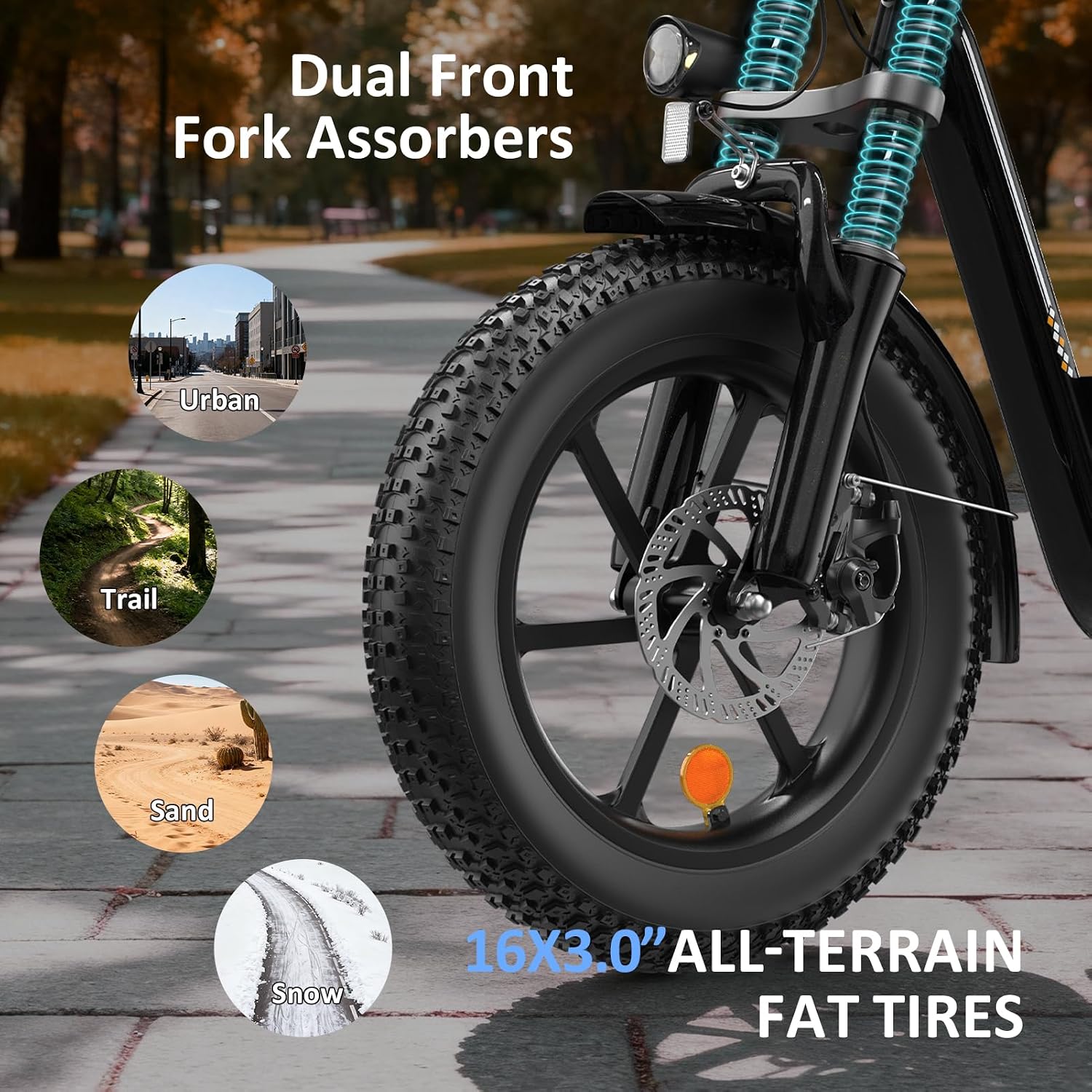 High-Power Seated Electric Scooter with Cargo Basket | 16" x 3.0" Fat Tires