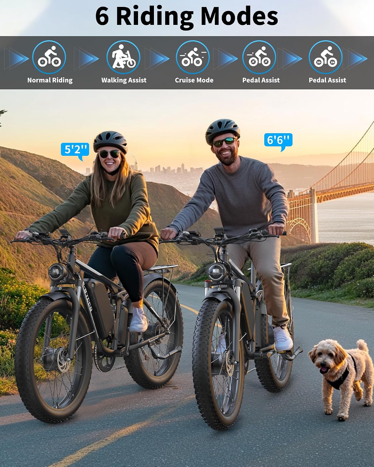 Dual Motor Off-Road Electric Bike | 6000W Peak, 52V 32Ah Long-Range Battery, 50 MPH Full Suspension Fat Tire E-Bike (24" or 26")