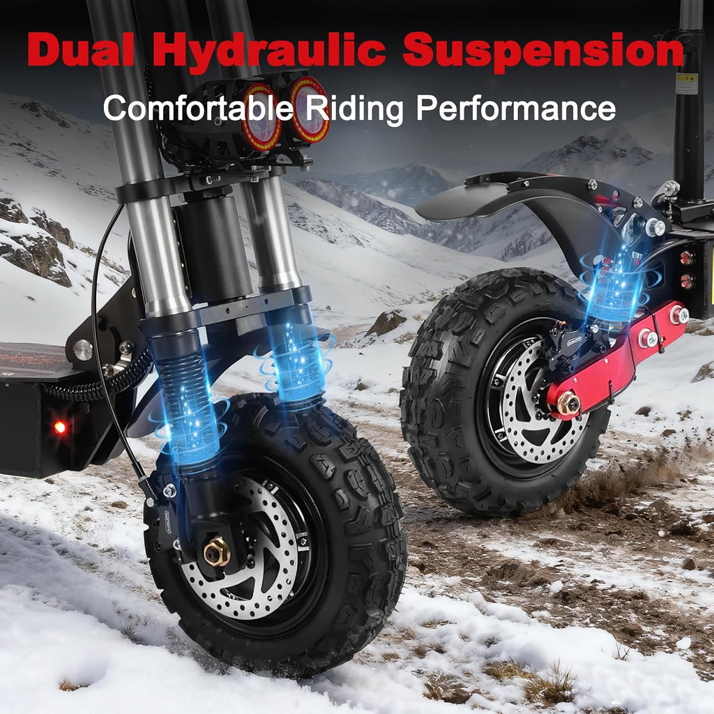 High-Performance Off-Road Dual Motor Electric Scooter – 5600W Peak Quick-Fold E-Scooter with Hydraulic Braking & Dual Suspension