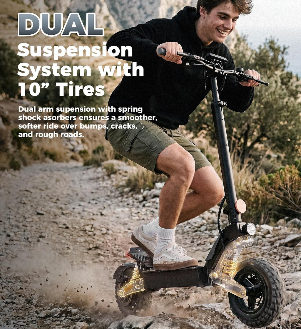 High-Power Foldable Electric Scooter | 28 MPH Speed & 10" Off-Road Tires