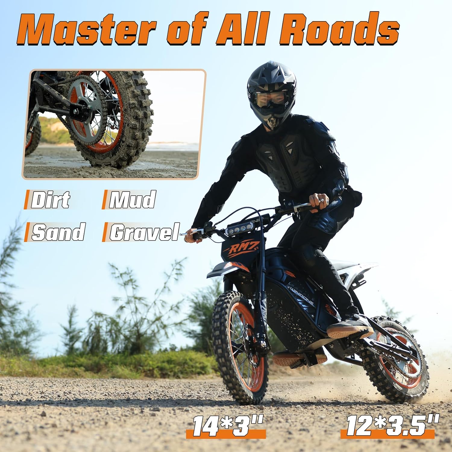Electric Dirt Bike for Adults & Teens, 2200W Peak Ebike, 48V 22.5Ah, 37 MPH,