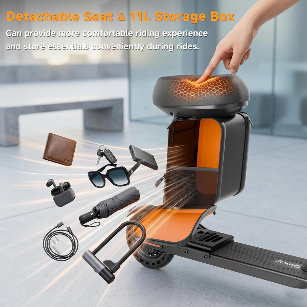 Electric Scooter with Seat for Adults, 19MPH, 700W Peak Motor, 15/22 Miles Long Range