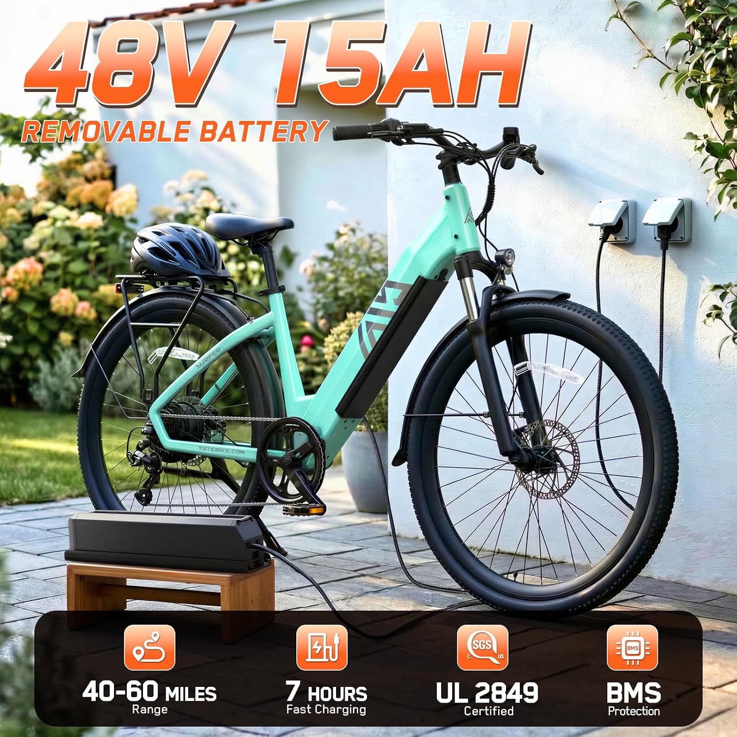 27.5" All-Terrain Front Suspension Electric Bike | Peak 1200W Adult E-Bike with Fat Tires