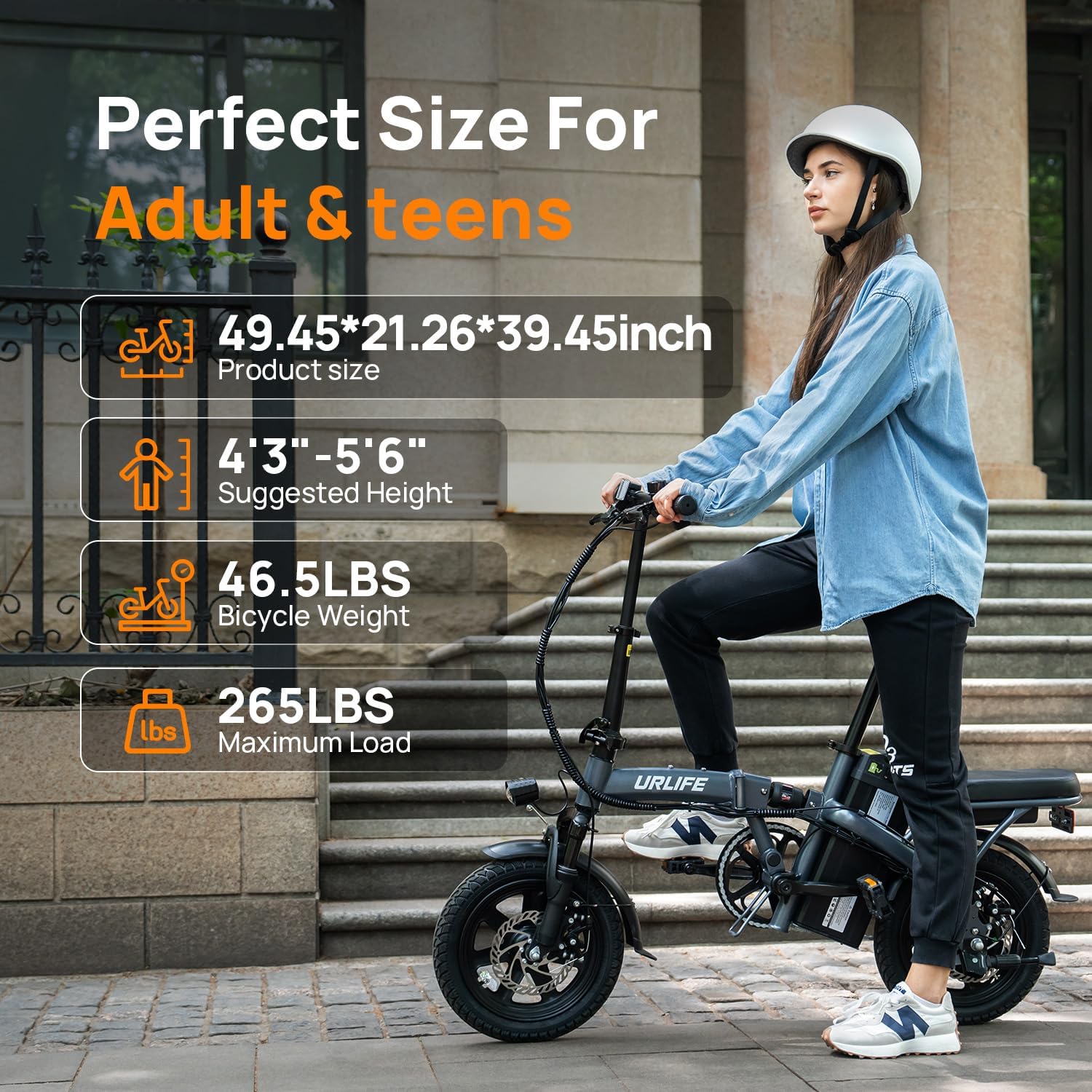 Electric Bike for Adults, 14" Portable Commuter ebikes, 20-40 Mile Long Range, 500W Peak Motor