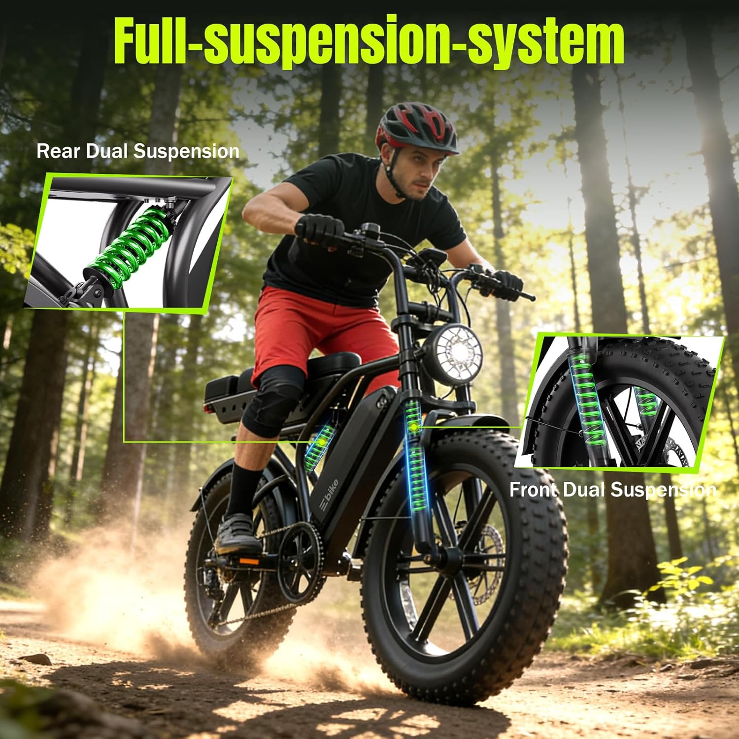 1500W Peak Electric Dirt Bike – 20" All-Terrain Fat Tire E-Bike with UL 2849 Certification