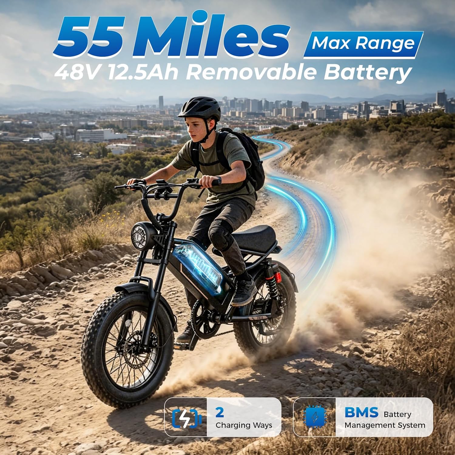 All-Terrain Moped-Style Electric Dirt Bike | 2000W-3000W Peak High-Power Fat Tire E-Bike