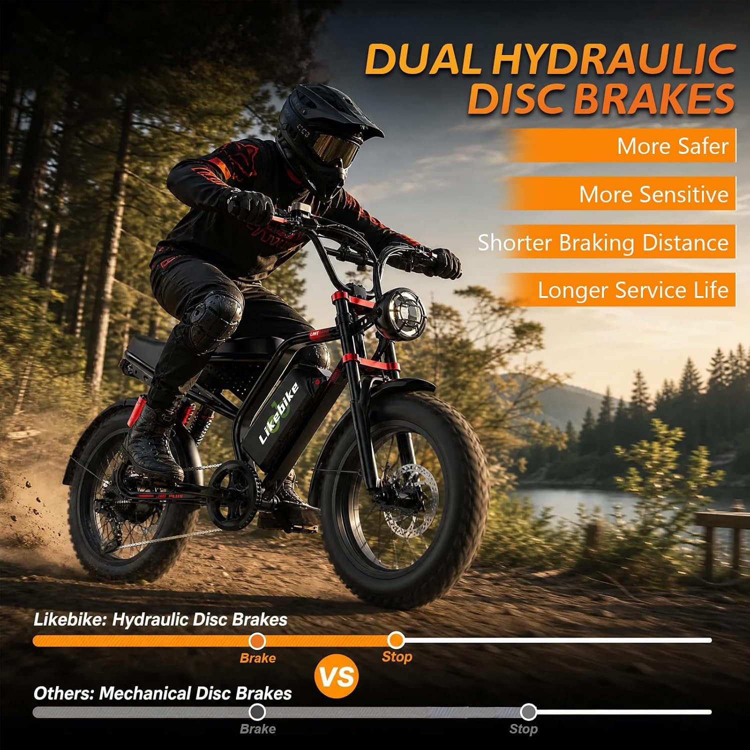 High-Power Adult Electric Mountain Bike – 3000W Peak, 48V 33Ah Removable Power Pack, 20" Fat Tires, Full Suspension & 7-Speed