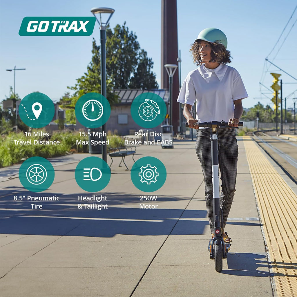 Electric Scooter for Adults, Max 16 Mile Range and 15.5Mph Speed 250W/300W Motor, 8.5" Tire, with Long Life