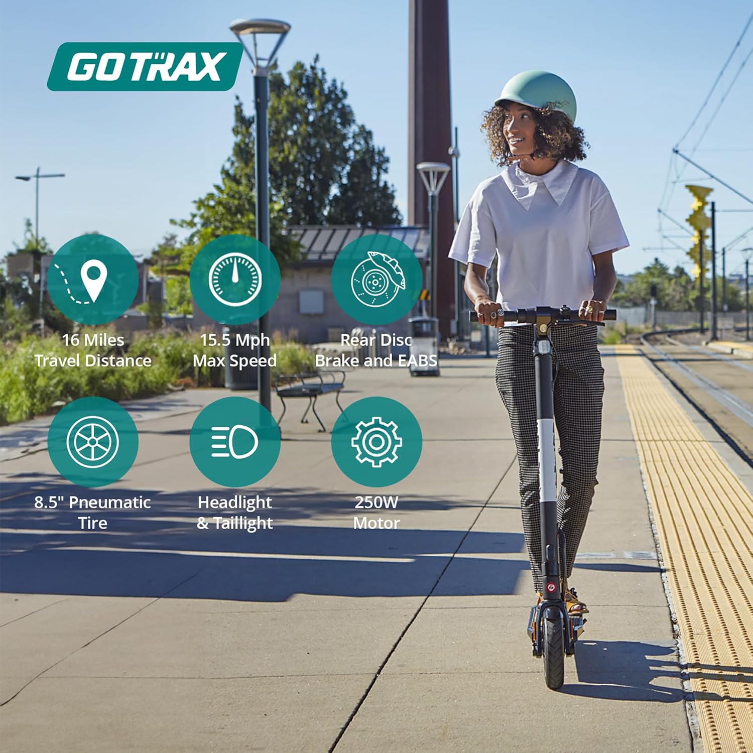 Electric Scooter for Adults, Max 16 Mile Range and 15.5Mph Speed 250W/300W Motor, 8.5" Tire, with Long Life