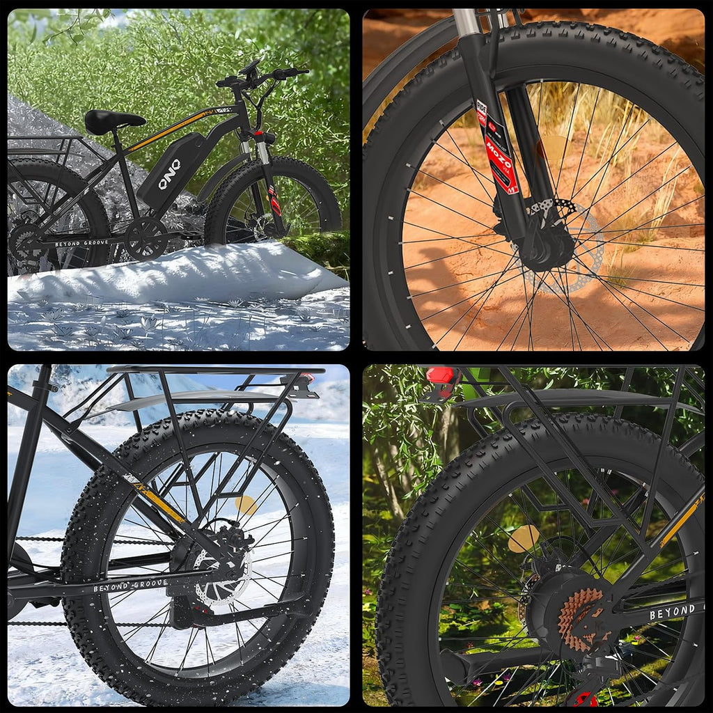 1500W Peak Power All-Terrain Electric Bike | 26" Fat Tire E-Bike