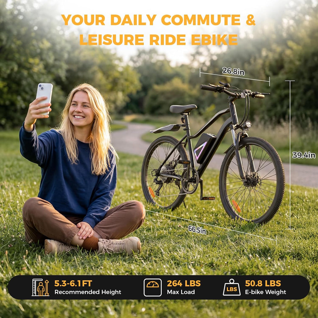 Electric Bike for Adults, 1500W/1000W Peak Motor 26" Ebike