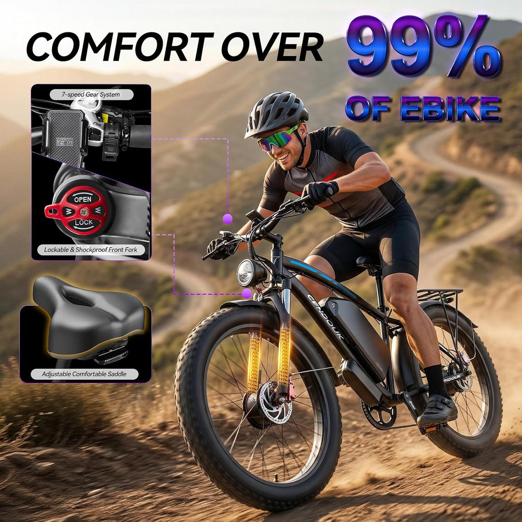 Dual Motor All-Terrain Electric Bike (2026 Upgrade) | 9000W Peak, 58V 36Ah Battery, 47 MPH, 24" Fat Tires, 105-Mile Range with Hydraulic Brakes