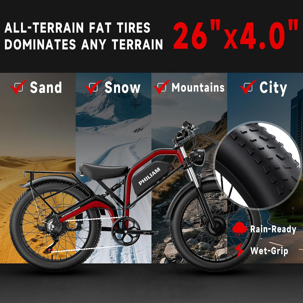 5000W Peak Dual Motor Electric Bike | 26" Fat Tire All-Terrain E-Bike