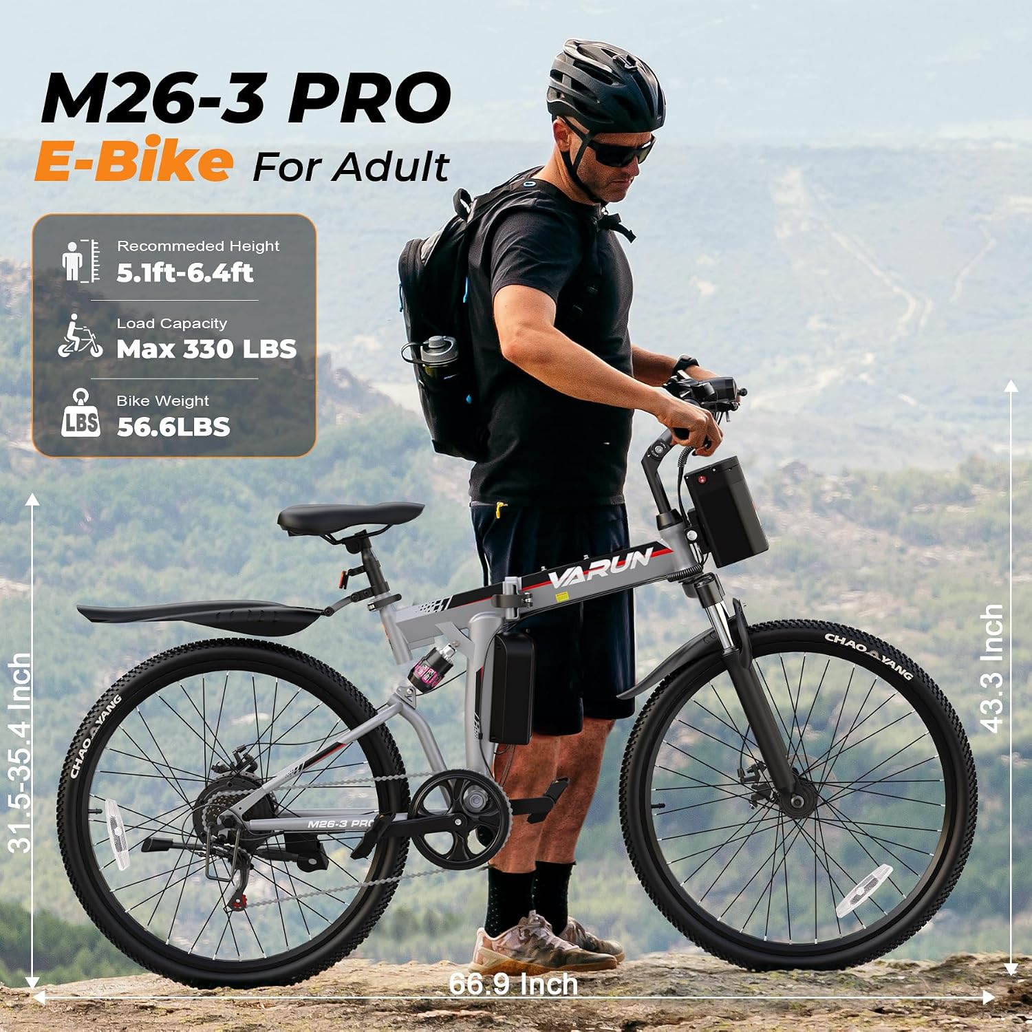 26" Folding Adult Electric Bike – 750W Peak, 20 MPH, Up to 50-Mile Range, Full Suspension & Dual Disc Brakes (UL 2849 Certified)
