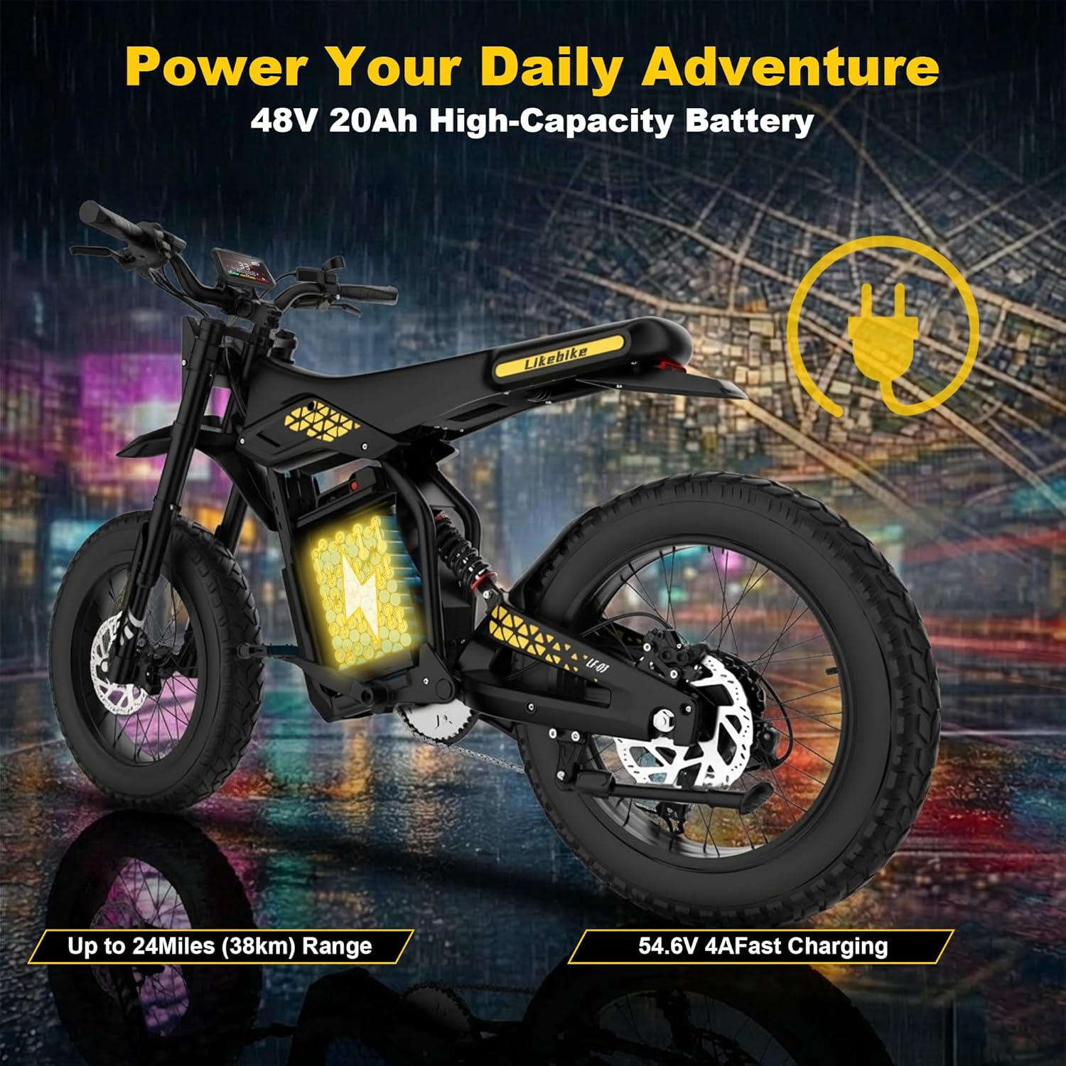 Electric Dirt Bike 2000W/3000W, 48V 23Ah