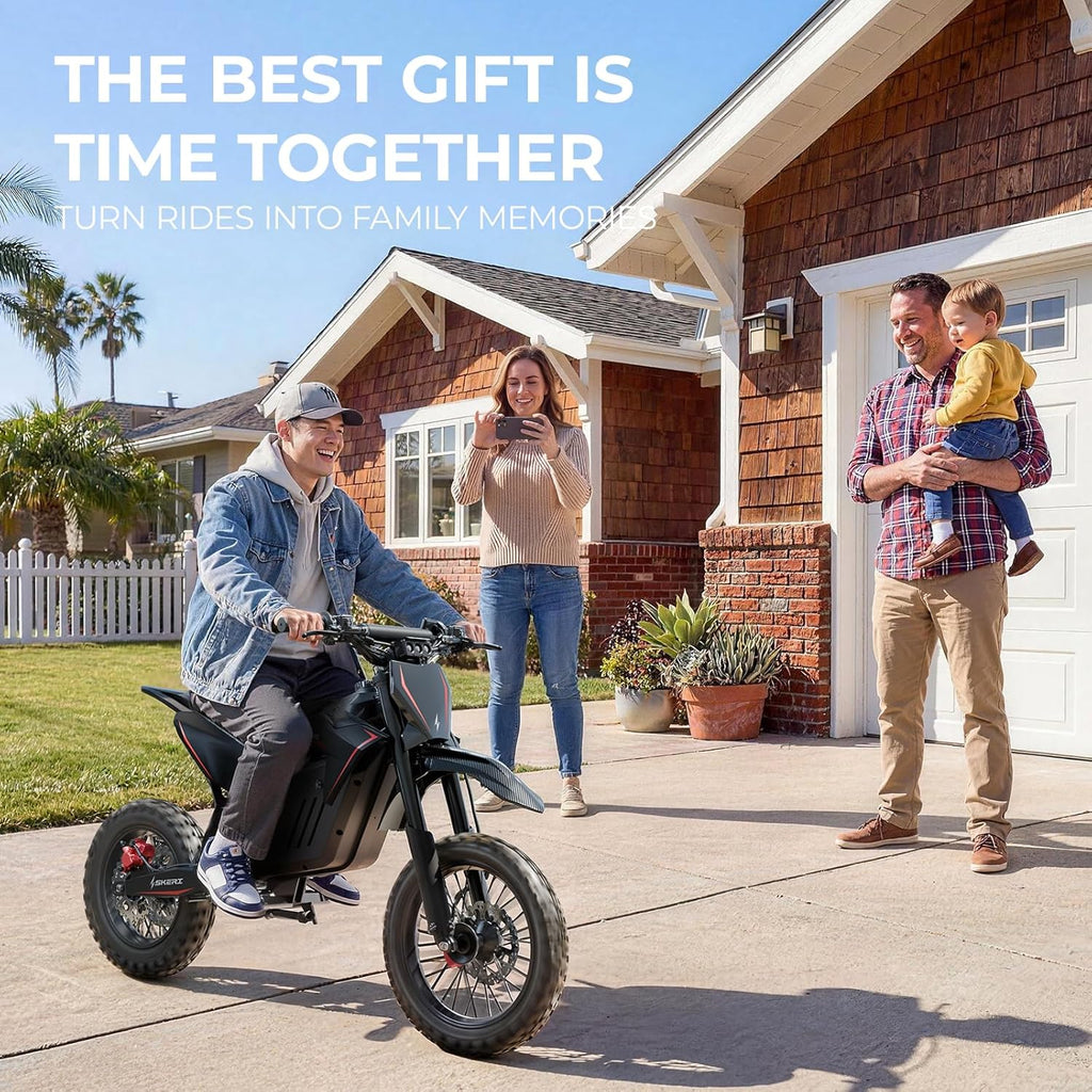 Electric Dirt Bike for Teens, 3200W Electric Motorcycle with Mid-Drive Motor, 37MPH Top Speed, 48V 21Ah