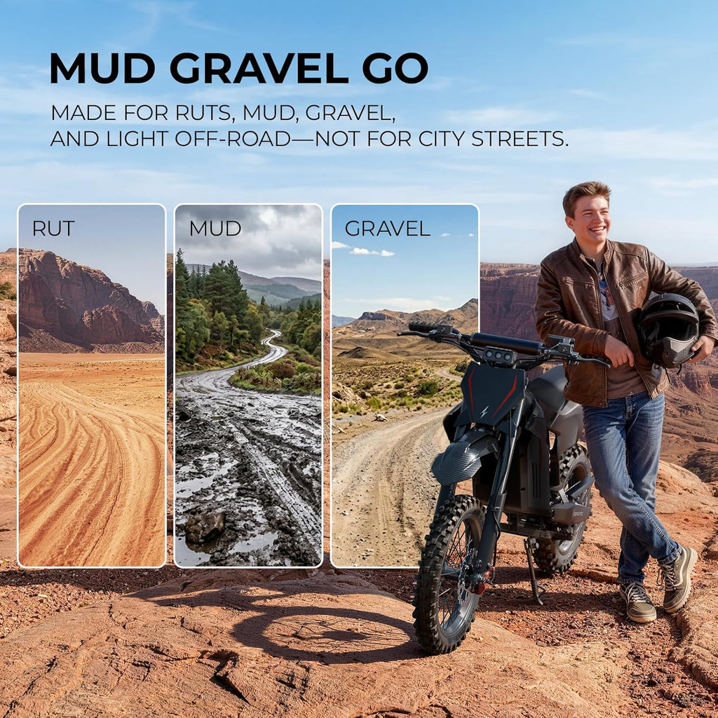 Electric Dirt Bike for Teens, 3200W Electric Motorcycle with Mid-Drive Motor, 37MPH Top Speed, 48V 21Ah