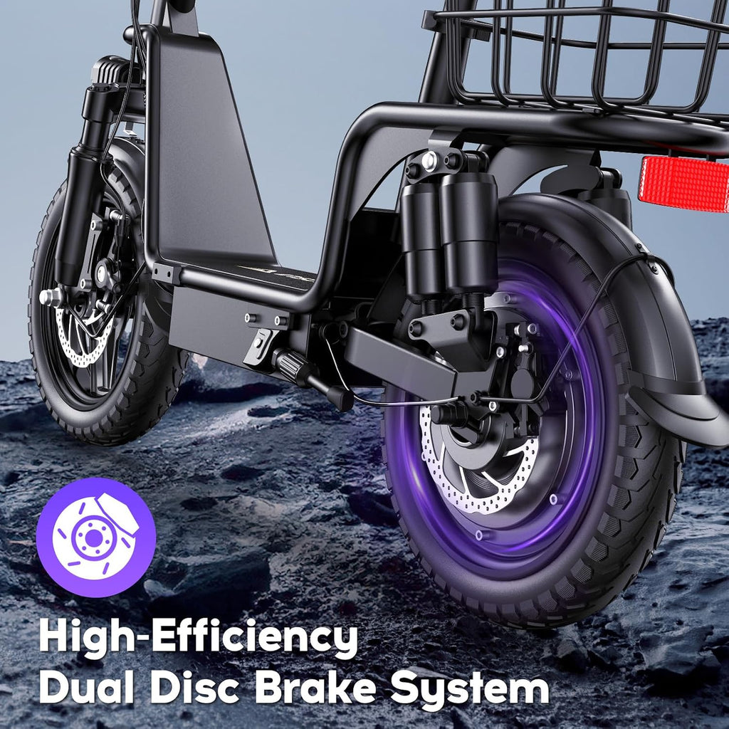 Electric Scooter with Seat for Adults,1000W Peak Power, 35 Mile Long Range