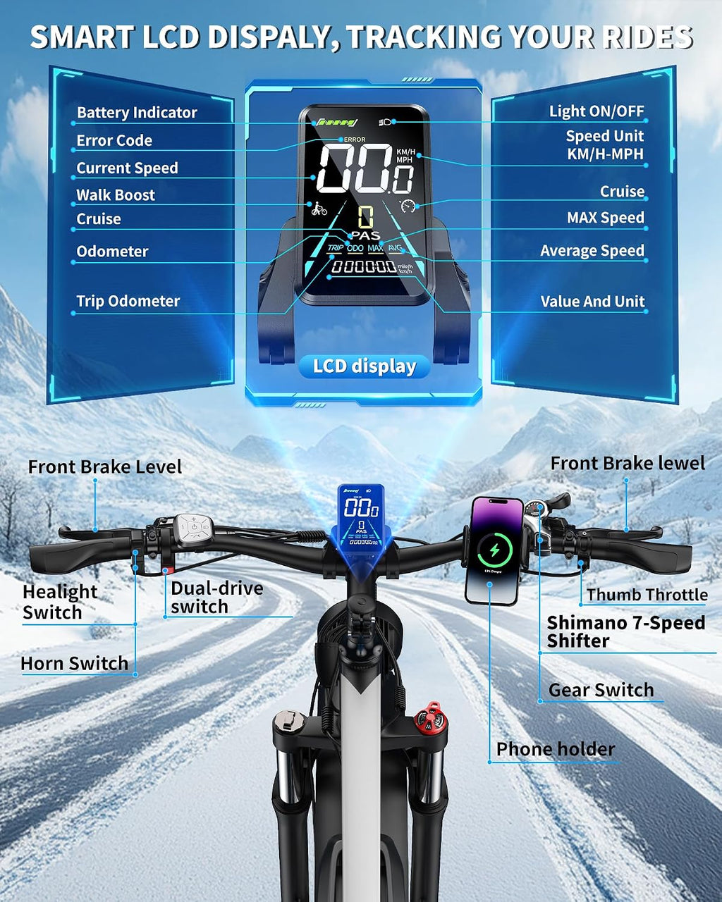 Dual Motor Off-Road Electric Bike | 6000W Peak, 52V 32Ah Long-Range Battery, 50 MPH Full Suspension Fat Tire E-Bike (24" or 26")