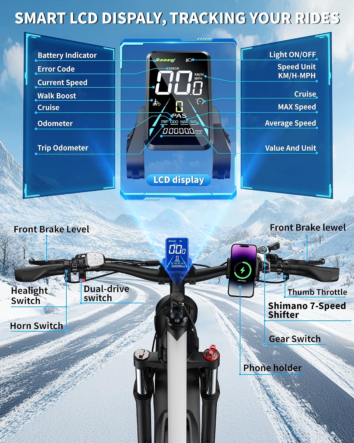 Dual Motor Off-Road Electric Bike | 6000W Peak, 52V 32Ah Long-Range Battery, 50 MPH Full Suspension Fat Tire E-Bike (24" or 26")