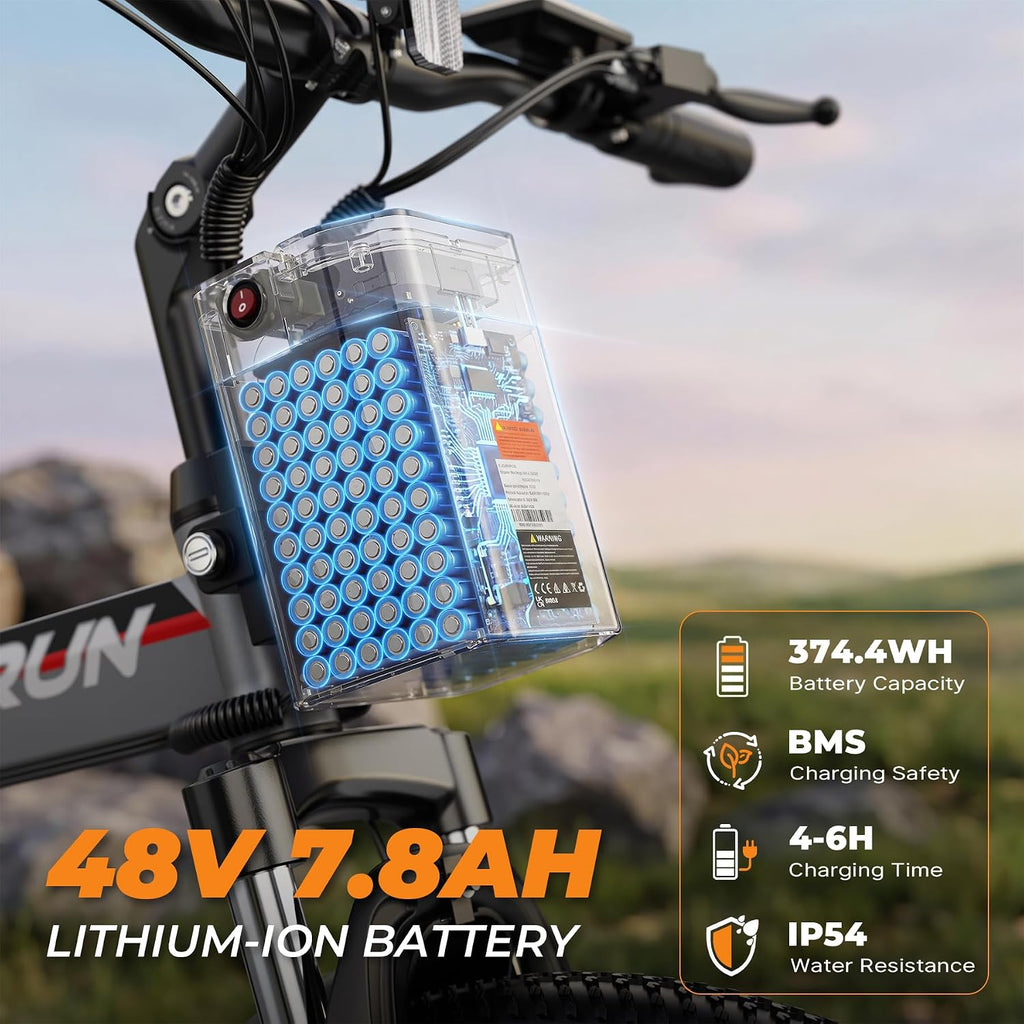 26" Folding Adult Electric Bike – 750W Peak, 20 MPH, Up to 50-Mile Range, Full Suspension & Dual Disc Brakes (UL 2849 Certified)