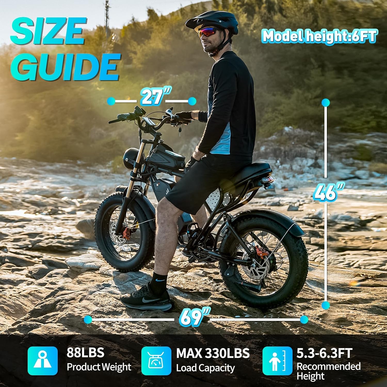 20" Fat Tire All-Terrain Electric Bike – 1500W-3000W Peak Motor & Full Suspension