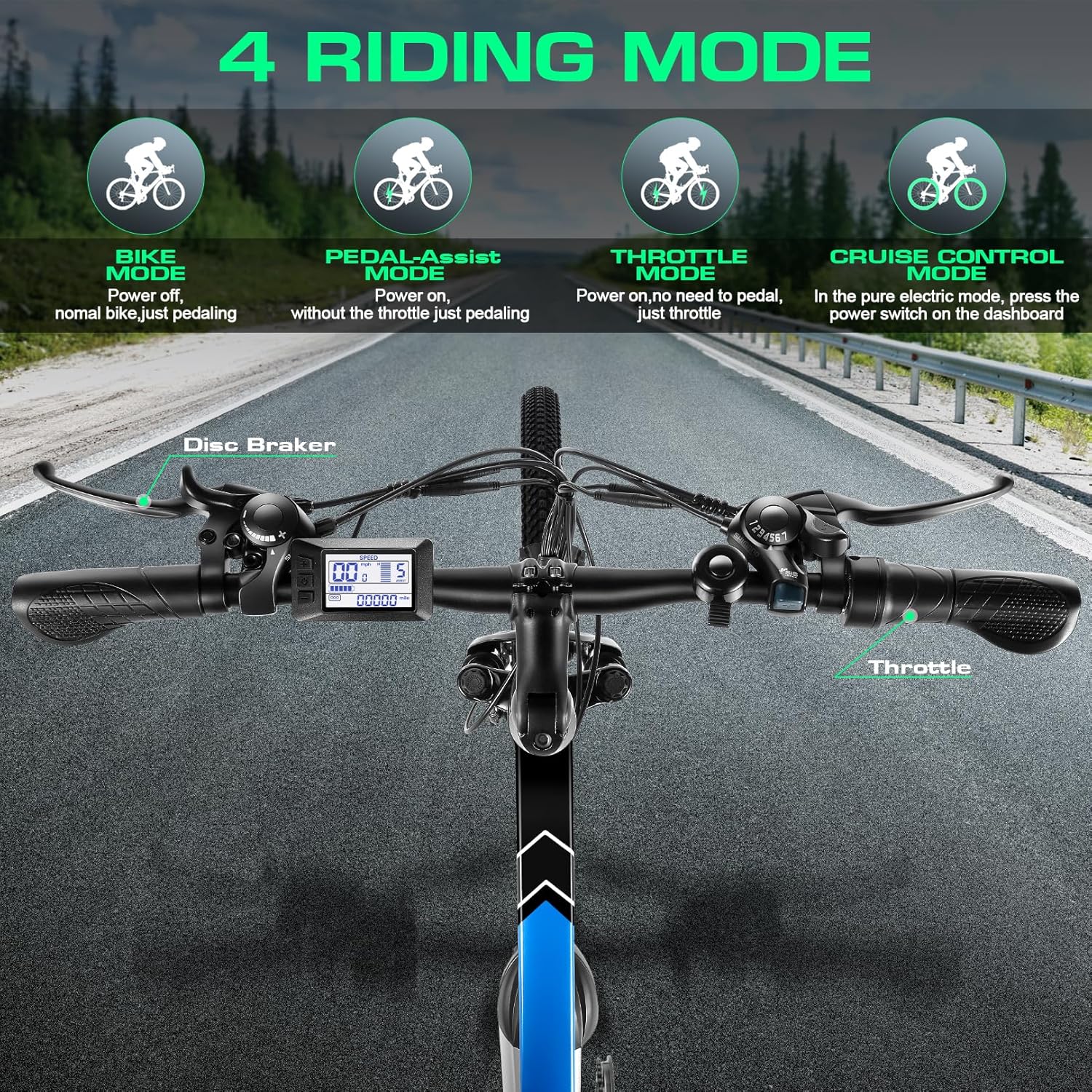 26" Electric Mountain & Commuter Bike – Peak 750W Motor, 20MPH Max Speed, 48V Removable Battery, 21-Speed Trail E-Bike (SGS & UL2849 Certified)